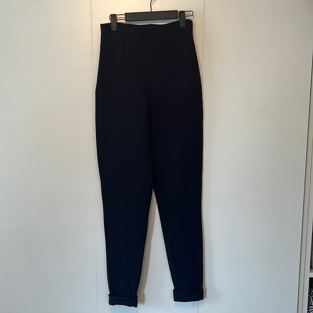 A.K.A Eddie Bauer black ponte knit cuffed leggings medium tall